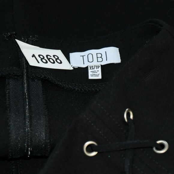 Tobi Lace Up Shorts Womens Size XS Black Hi Rise Stretch Sexy Boho - Picture 5 of 5